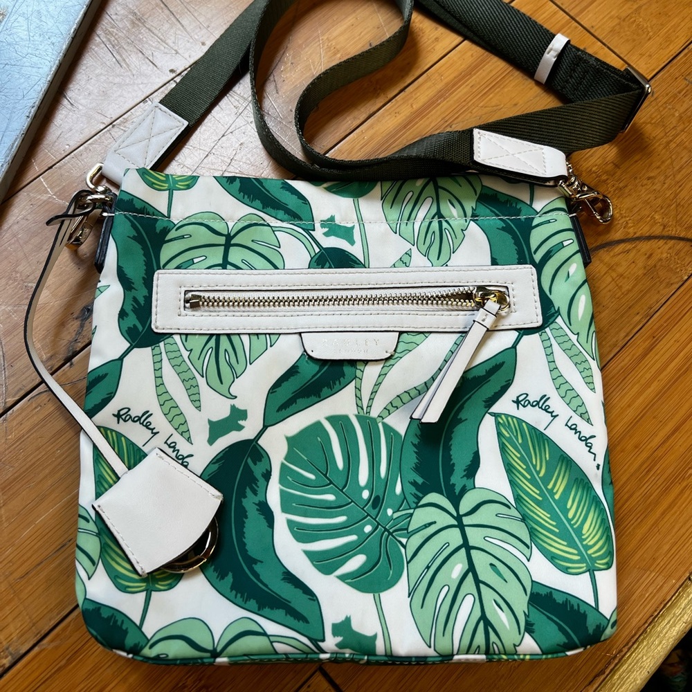RADLEY LONDON Green and White Tropical Crossbody Bag